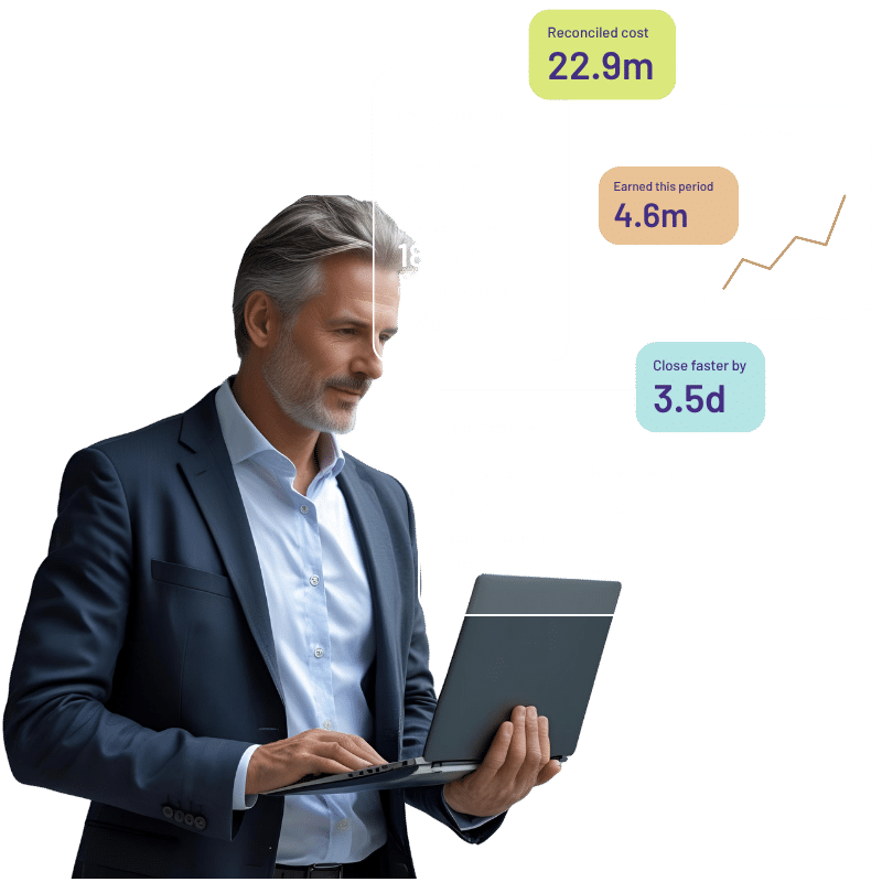 finance professional looking at dashboard