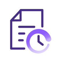 Document with clock symbol representing timesheet
