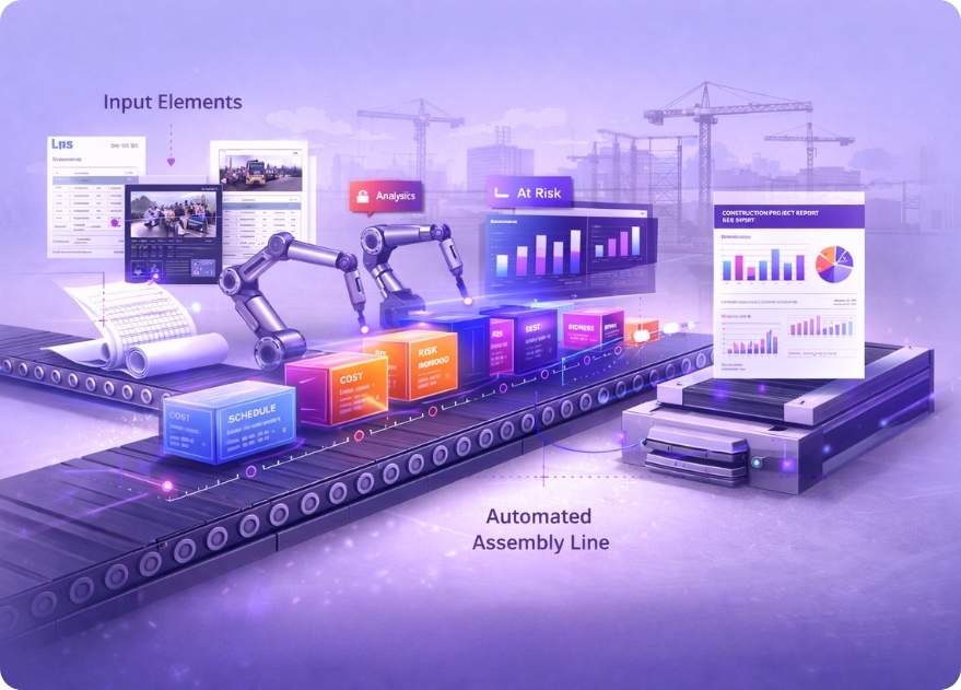 Construction reporting automation dashboard showing certified payroll submission, documentation tracking and real-time audit trail