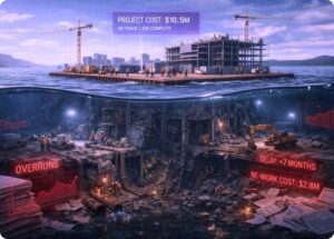 The difference between reported cost vs actual cost in construction