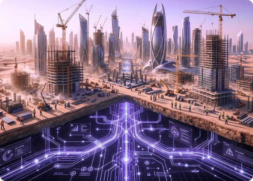 GCC construction megaprojects with digital infrastructure and real-time construction data integration