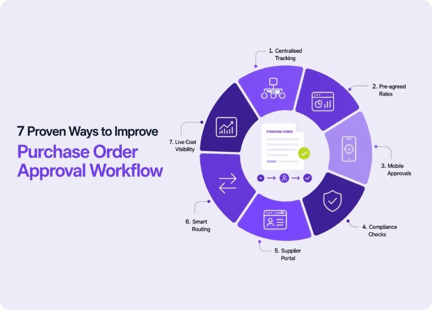 7 proven ways to speed up purchase order approval workflow showing a construction purchase request routed to the correct approver.