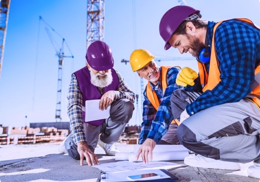 subcontractor professionals working together