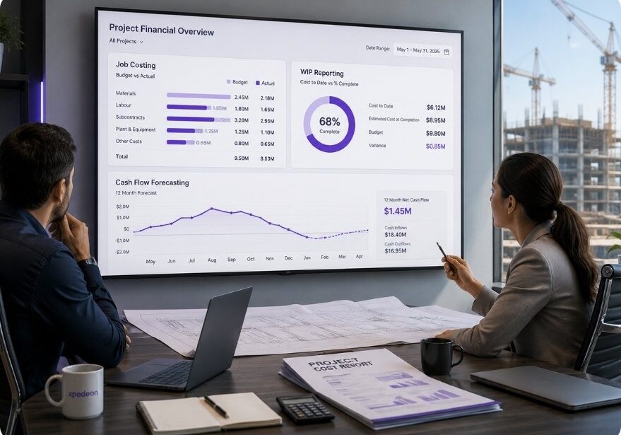 Construction accounting software with job costing, WIP reporting and cash flow forecasting.
