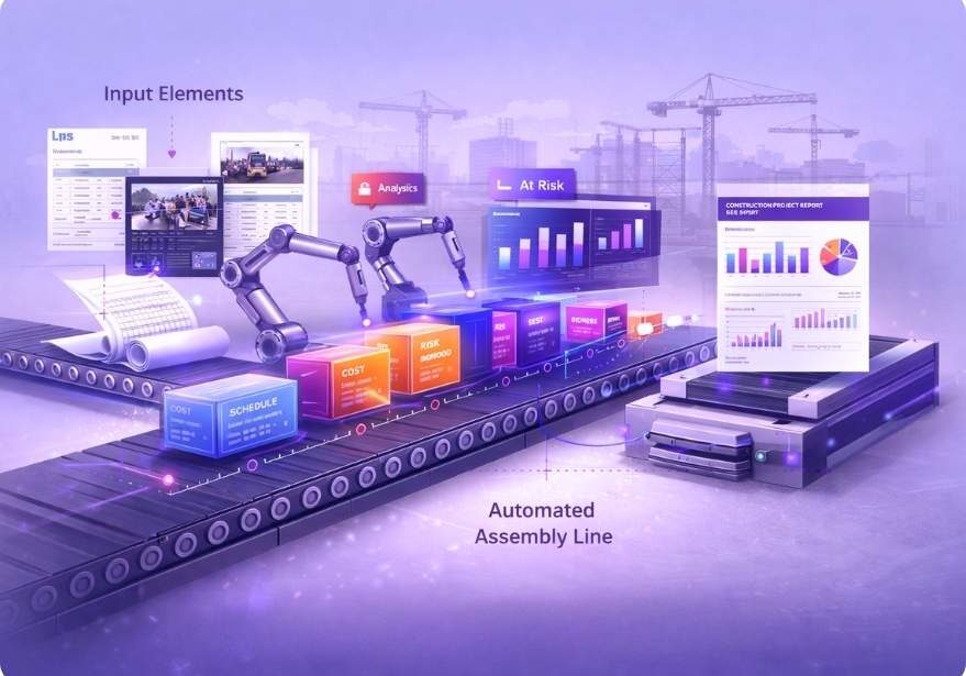 Construction reporting automation dashboard showing certified payroll submission, documentation tracking and real-time audit trail